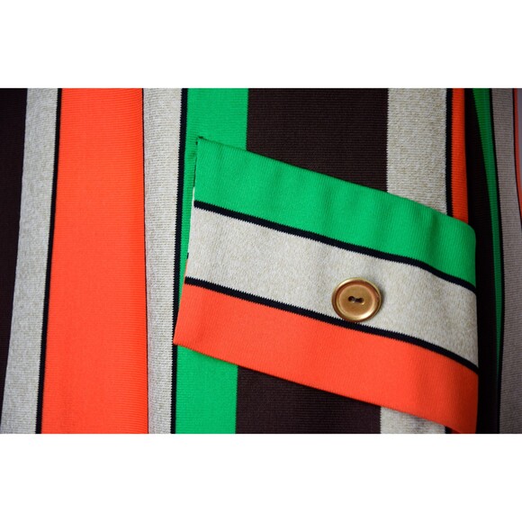 1960s Striped Shift Dress Size Medium Large 60s Mod Dress Wide Stripe Dress - Picture 9 of 9